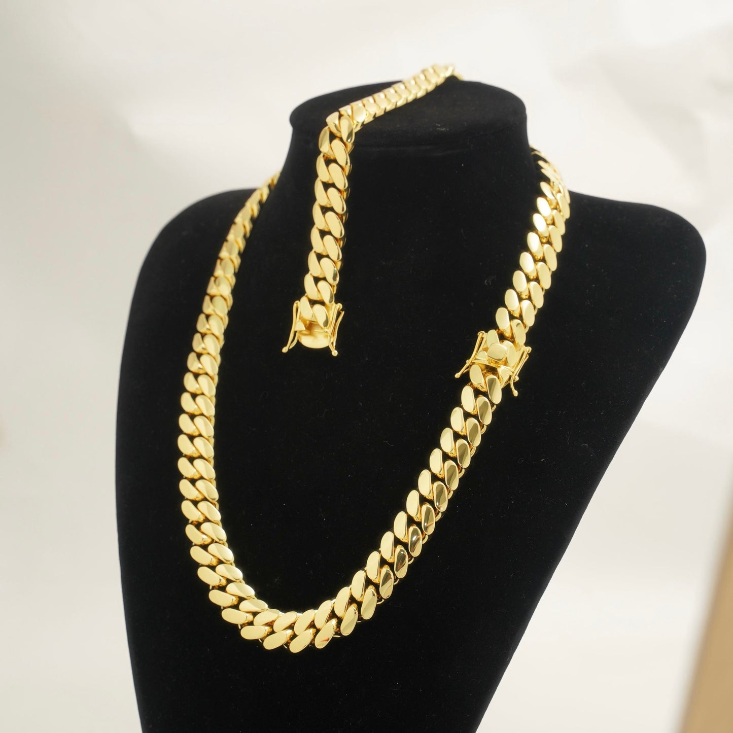 15mm Cuban link Bracelet and Necklace