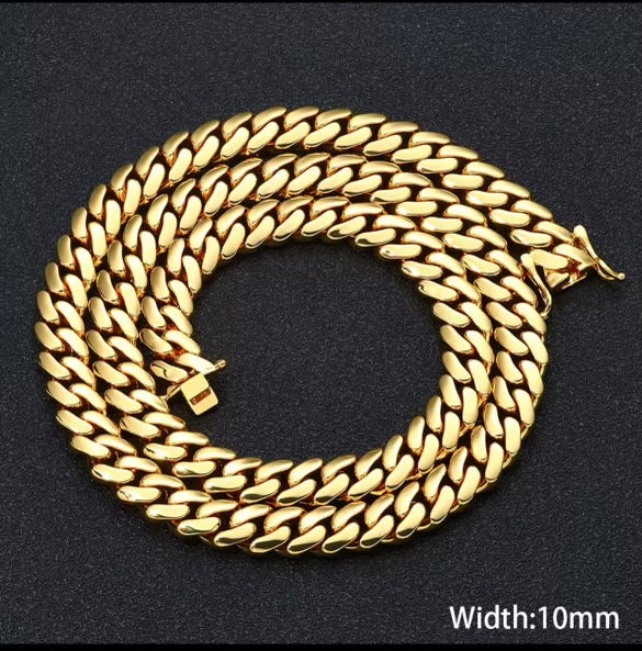 10mm Cuban link Bracelet and Necklace