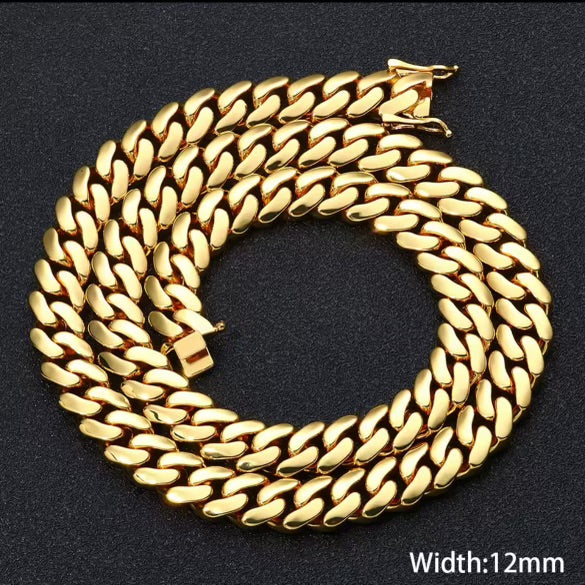 12mm Cuban link Bracelet and Necklace