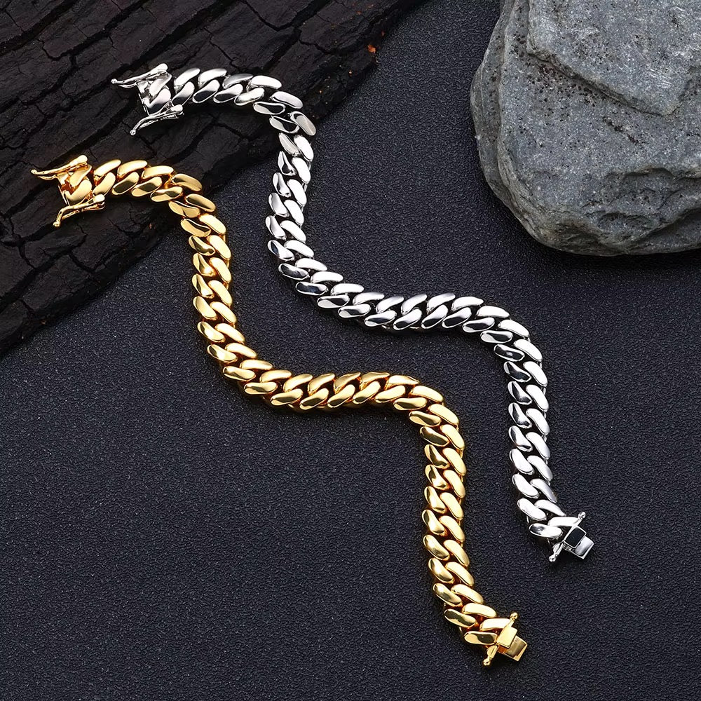 10mm Cuban link Bracelet and Necklace