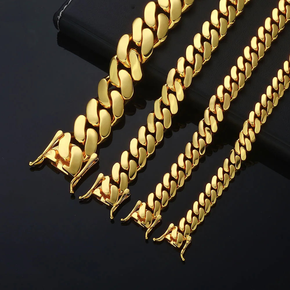 12mm Cuban link Bracelet and Necklace