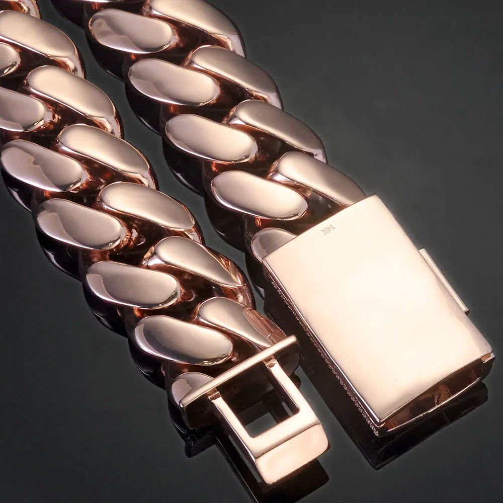 30mm 40mm Miami Cuban Link Bracelet and Necklace Iced Clasp