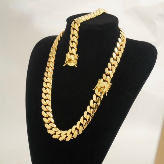 18mm Cuban link Bracelet and Necklace