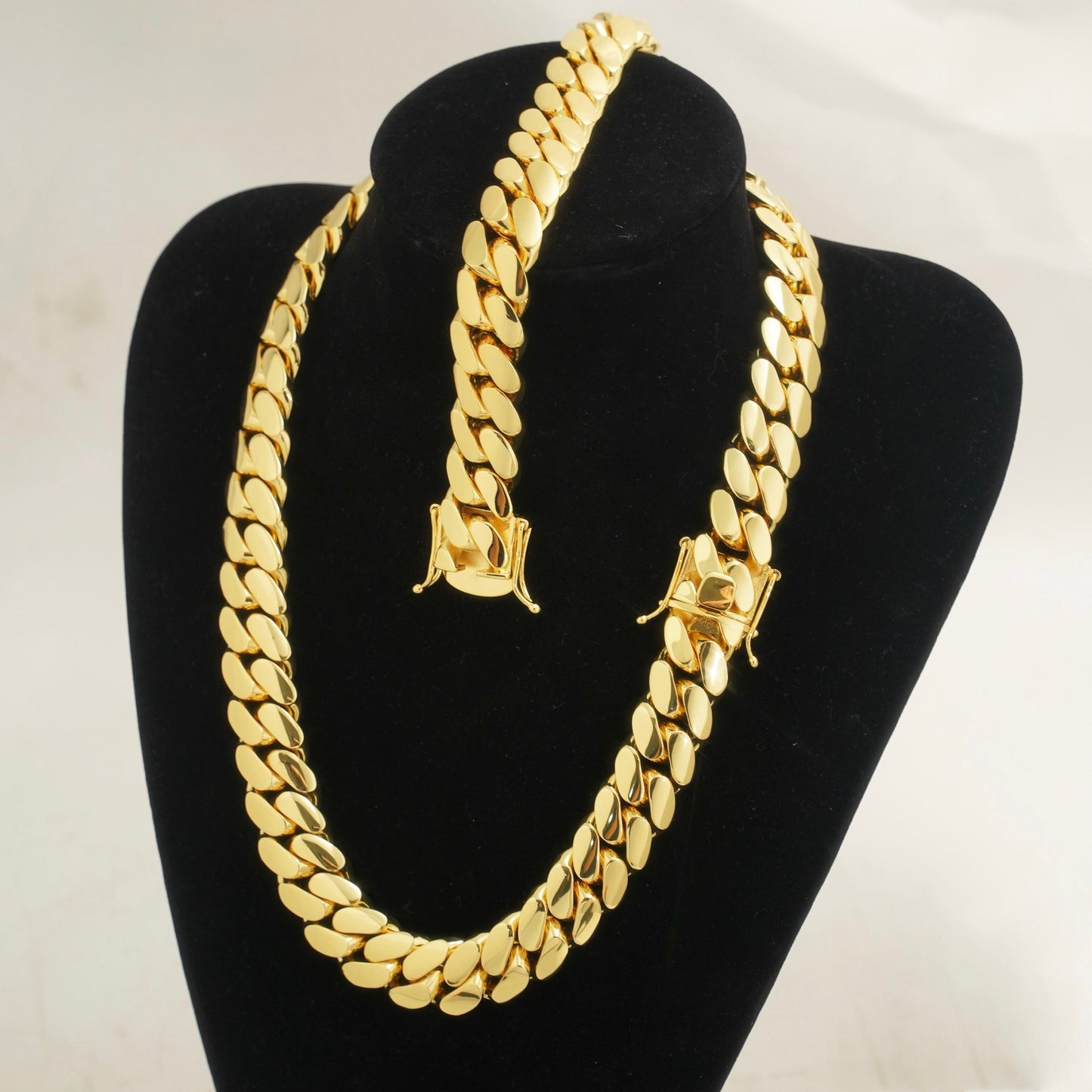20mm Miami Cuban Link Bracelet and Necklace
