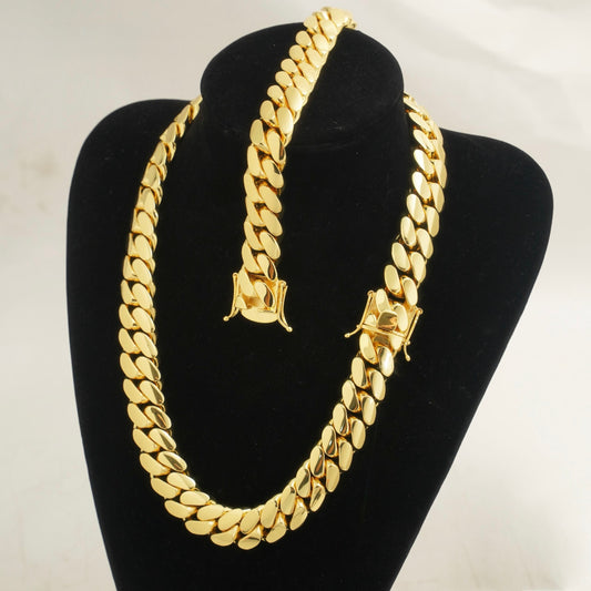 20mm Miami Cuban Link Bracelet and Necklace