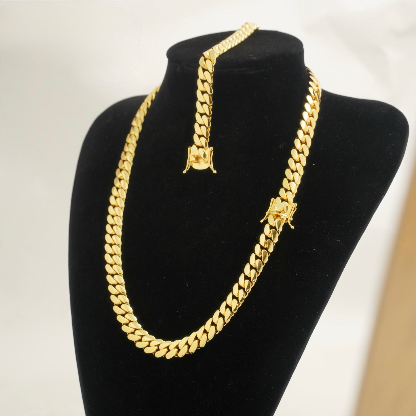 12mm Cuban link Bracelet and Necklace