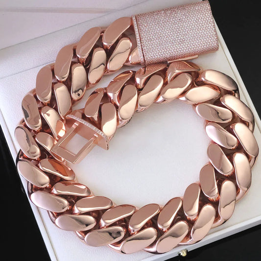 30mm 40mm Miami Cuban Link Bracelet and Necklace Iced Clasp
