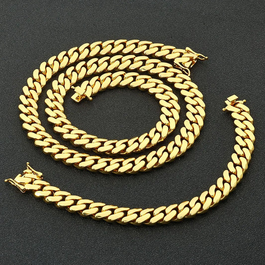 12mm Cuban link Bracelet and Necklace